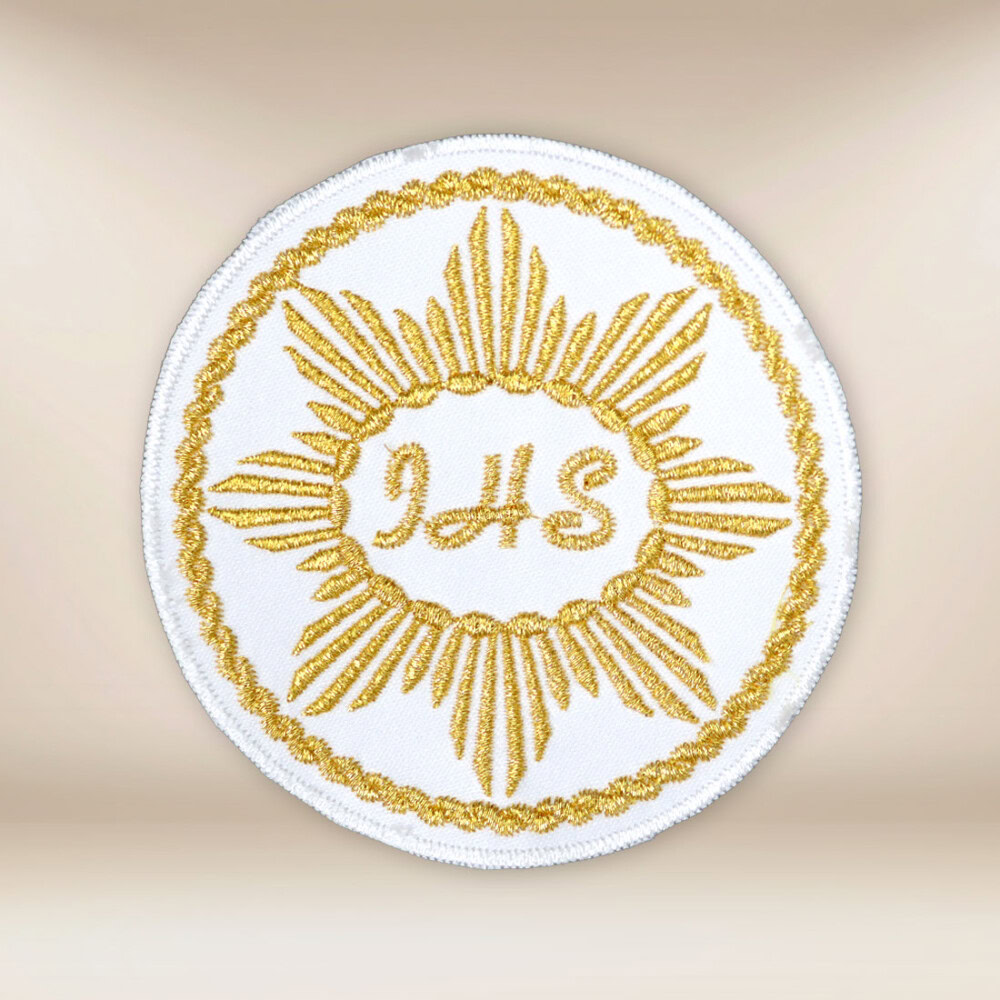 Hostie de communion brodée IHS