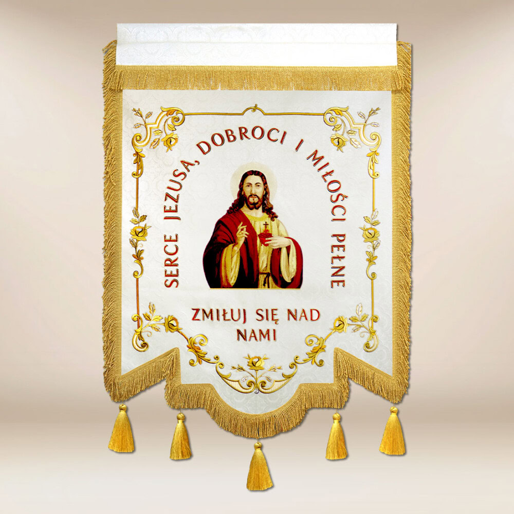 Bannière Brodée Sacré-Cœur de Jésus