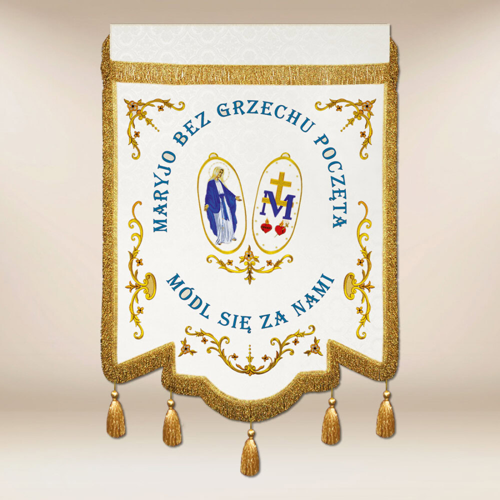 Drapeau brodé Marie