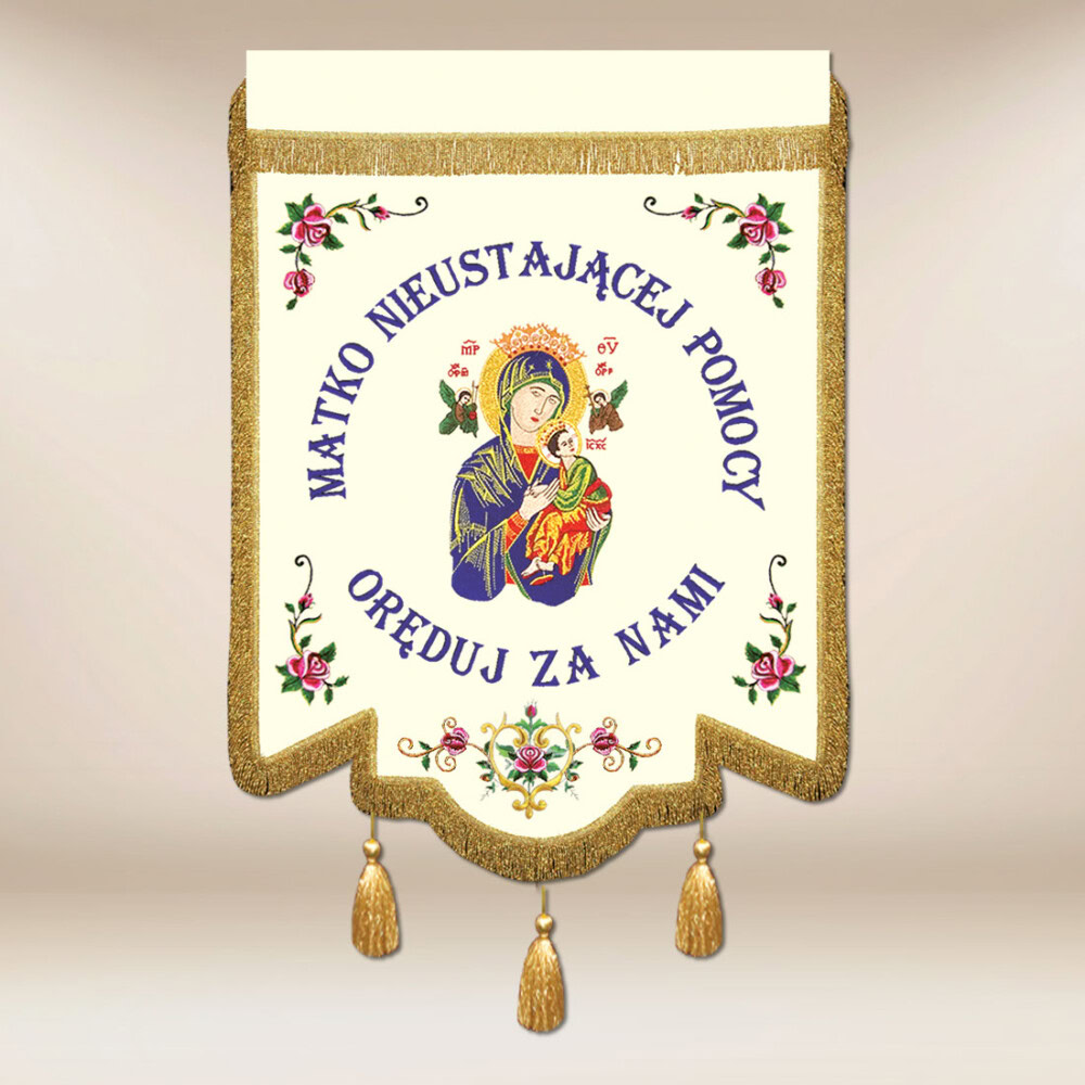 Drapeau brodé de la Mère de l'Assistance Permanente