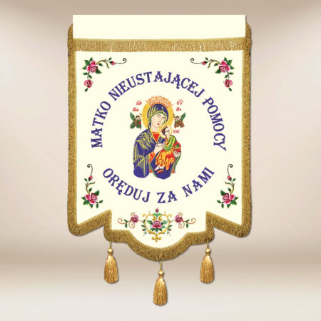 Drapeau brodé de la Mère de l'Assistance Permanente