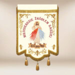 Drapeau brodé avec l'image de Jésus Miséricordieux