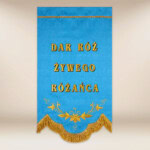 Mini drapeau avec l'image Mère de Dieu du Rosaire
