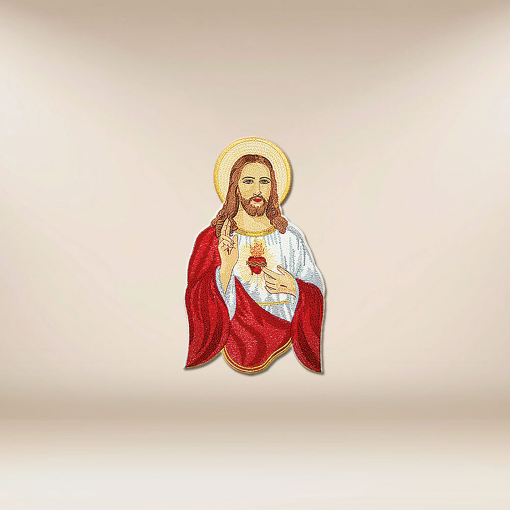 Application brodée "Cœur de Jésus"