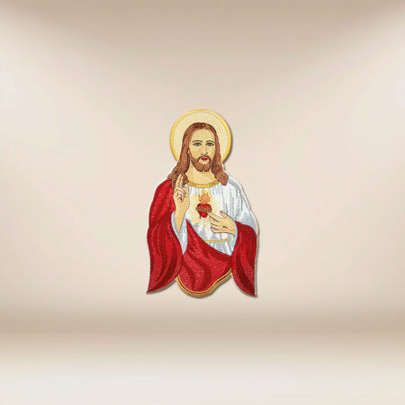 Application brodée "Cœur de Jésus"