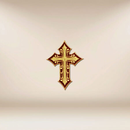 Application brodée sur velours Croix