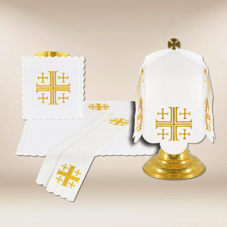 Ensemble de linge de calice Croix de Jérusalem