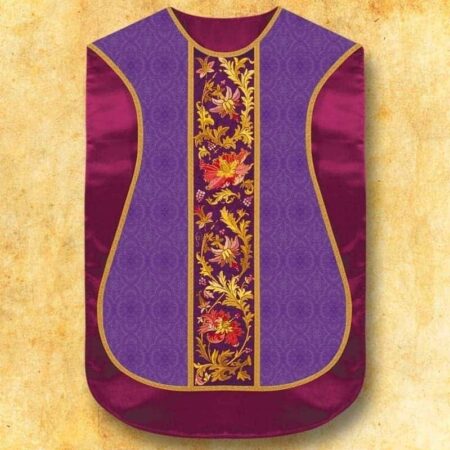 Chasuble romaine réplique violette IHS