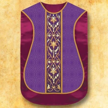 Chasuble romaine réplique violette IHS