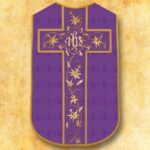 Chasuble romaine réplique violette IHS