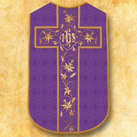 Chasuble romaine réplique violette IHS