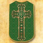 Chasuble romaine réplique verte IHS