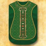 Chasuble romaine réplique verte IHS