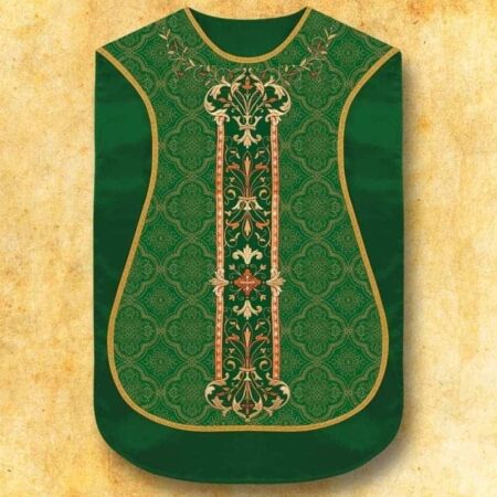 Chasuble romaine réplique verte IHS