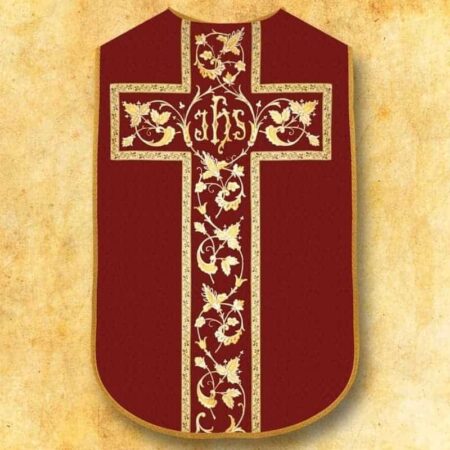 Chasuble romaine réplique rouge IHS
