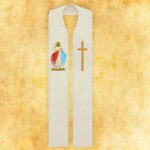 Étole liturgique brodée avec Jésus Miséricordieux