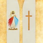Étole liturgique brodée avec Jésus Miséricordieux