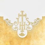 Serwetka haftowana liturgiczna z IHS