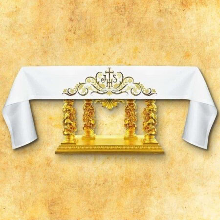 Nappe brodée avec IHS
