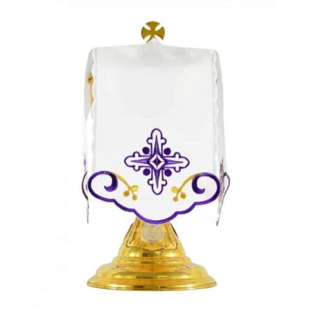 Voile de ciboire avec broderie violette