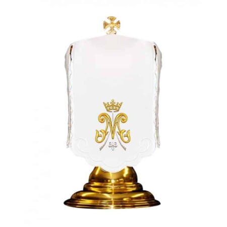 Voile liturgique pour ciboire marial brodé