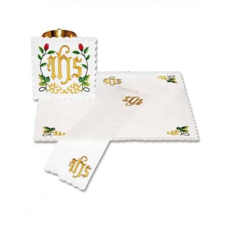 Linge de calice brodé Roses