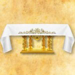 Nappe d’autel brodée IHS
