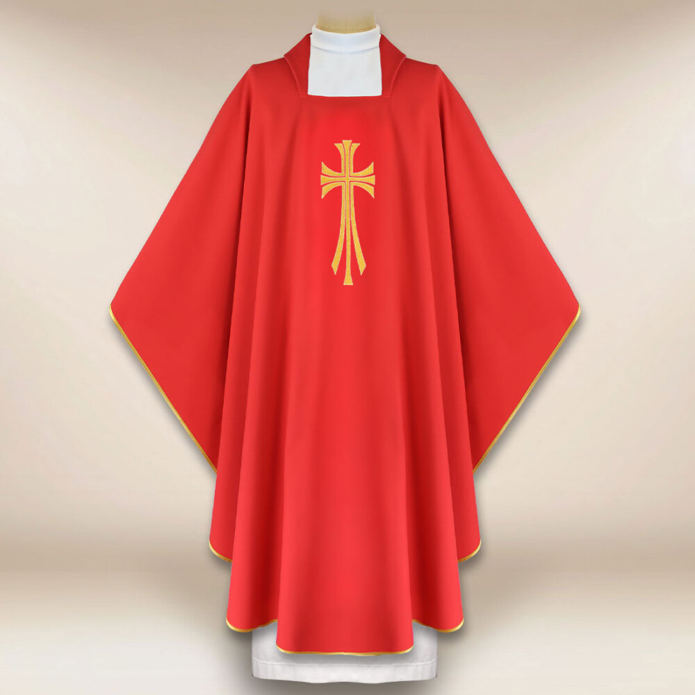Chasuble brodée Croix rouge