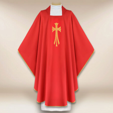 Chasuble brodée Croix rouge