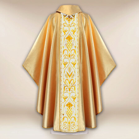 Chasuble avec ceinture en velours brodé Calice