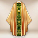 Chasuble avec ceinture en velours brodé Calice