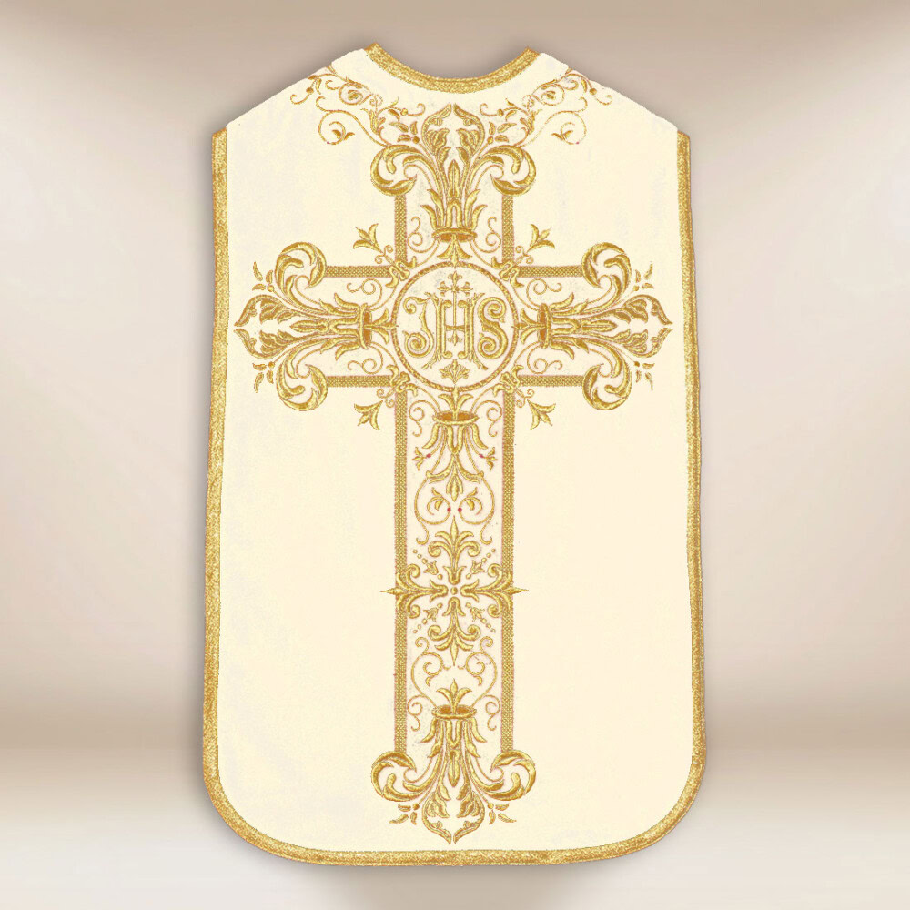 Chasuble romaine en couleur écrue