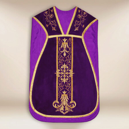 Chasuble romaine en velours violet
