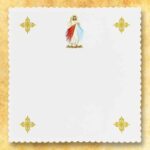 Ensemble de linge de calice et de voile de ciboire avec le motif de la miséricorde