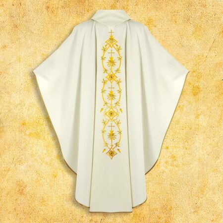 Chasuble brodée écrue IHS