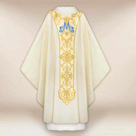 Chasuble avec ceinture brodée Mère de Dieu de Fatima