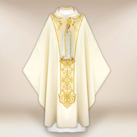 Chasuble avec ceinture brodée Mère de Dieu de Fatima