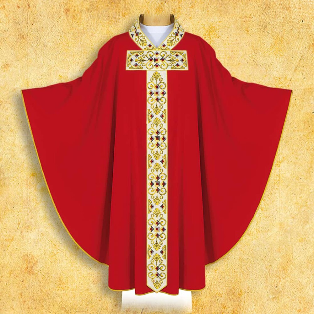 Chasuble brodée rouge
