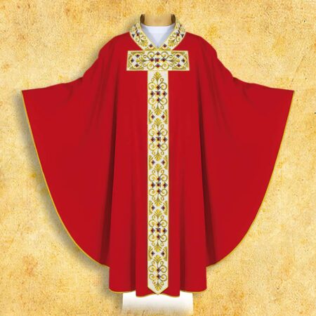 Chasuble brodée rouge