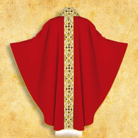 Chasuble brodée rouge