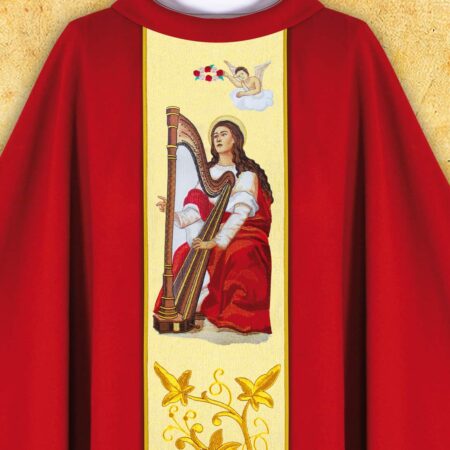 Chasuble brodée Sainte Cécile