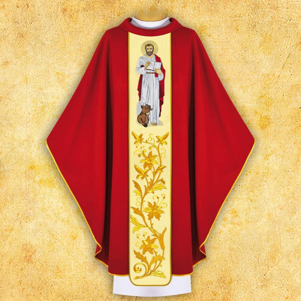 Chasuble brodée Saint Luc