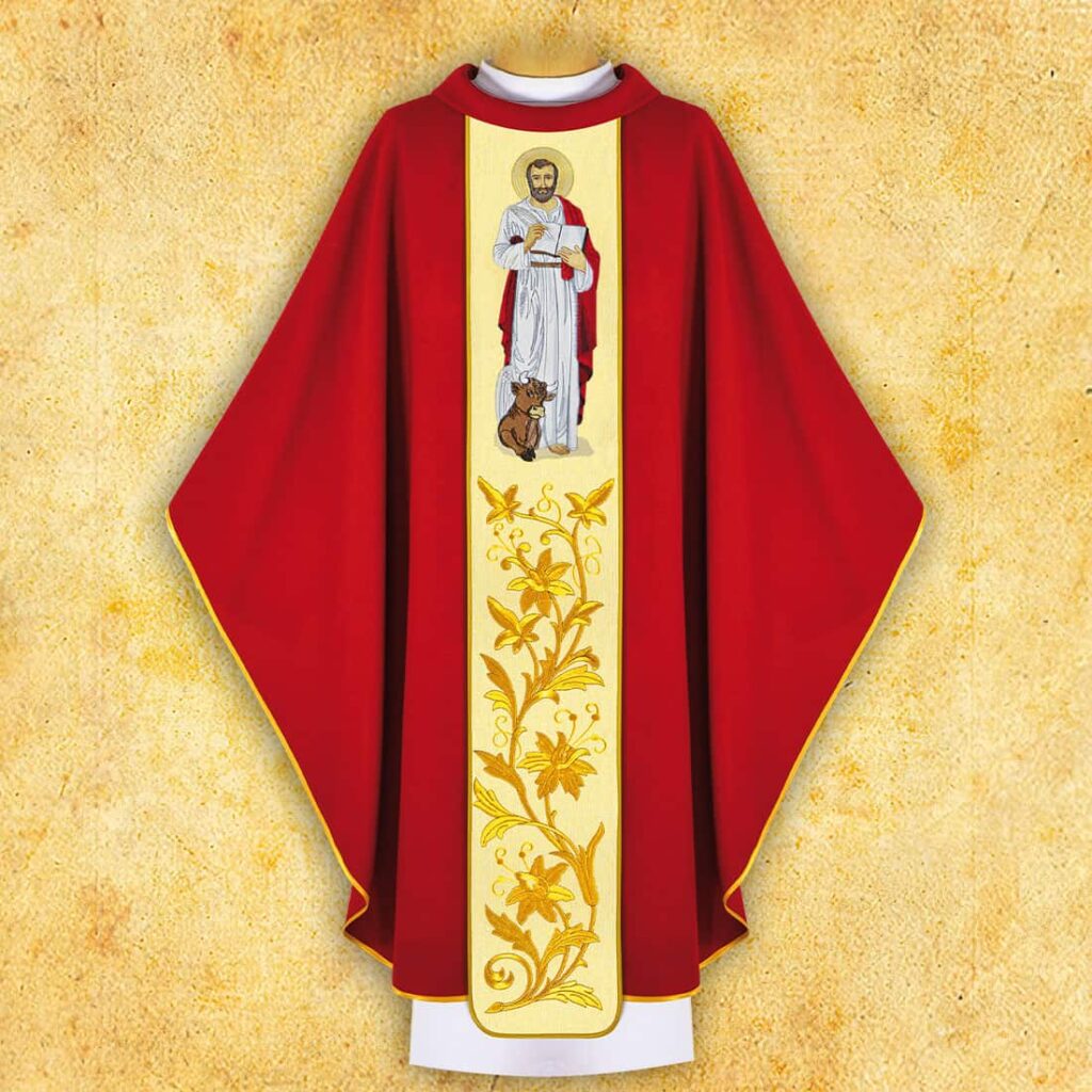 Chasuble brodée Saint Luc