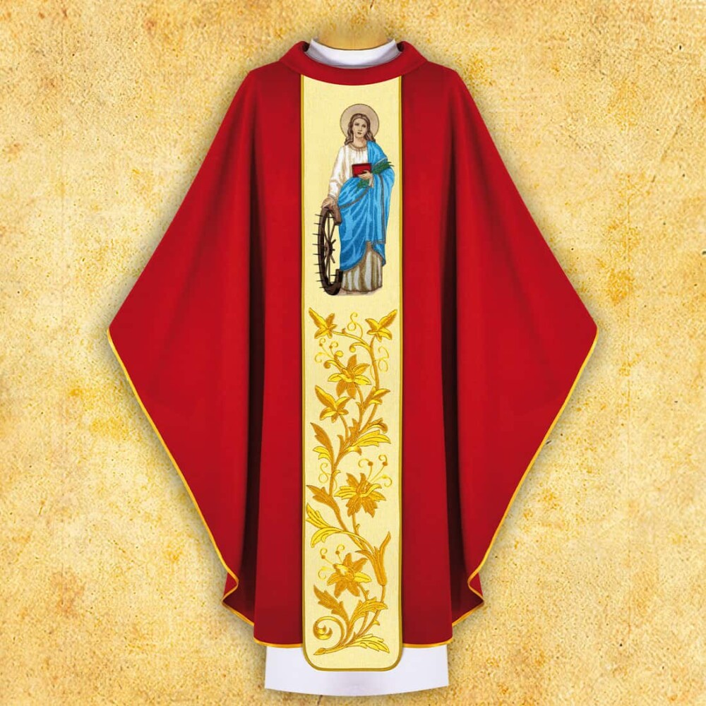 Chasuble brodée Saint Catherine