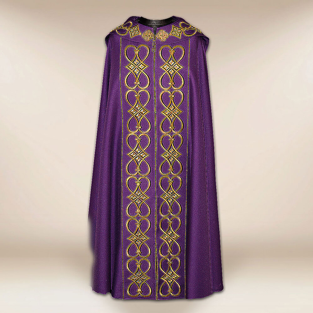 Chape brodée violette IHS
