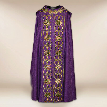 Chape brodée violette IHS