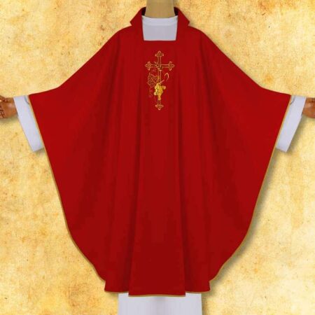Chasuble brodée Croix rouge