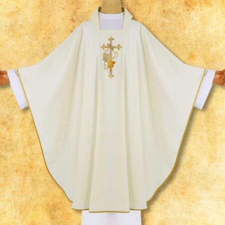Chasuble brodée Croix écrue