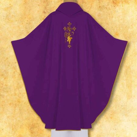 Chasuble brodée Croix violette