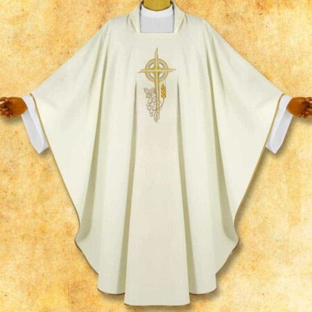 Chasuble brodée avec Croix écrue